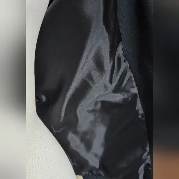 Chic Black Blazer w/Velvet Floral Designs. M/10 - Picture 5 of 7